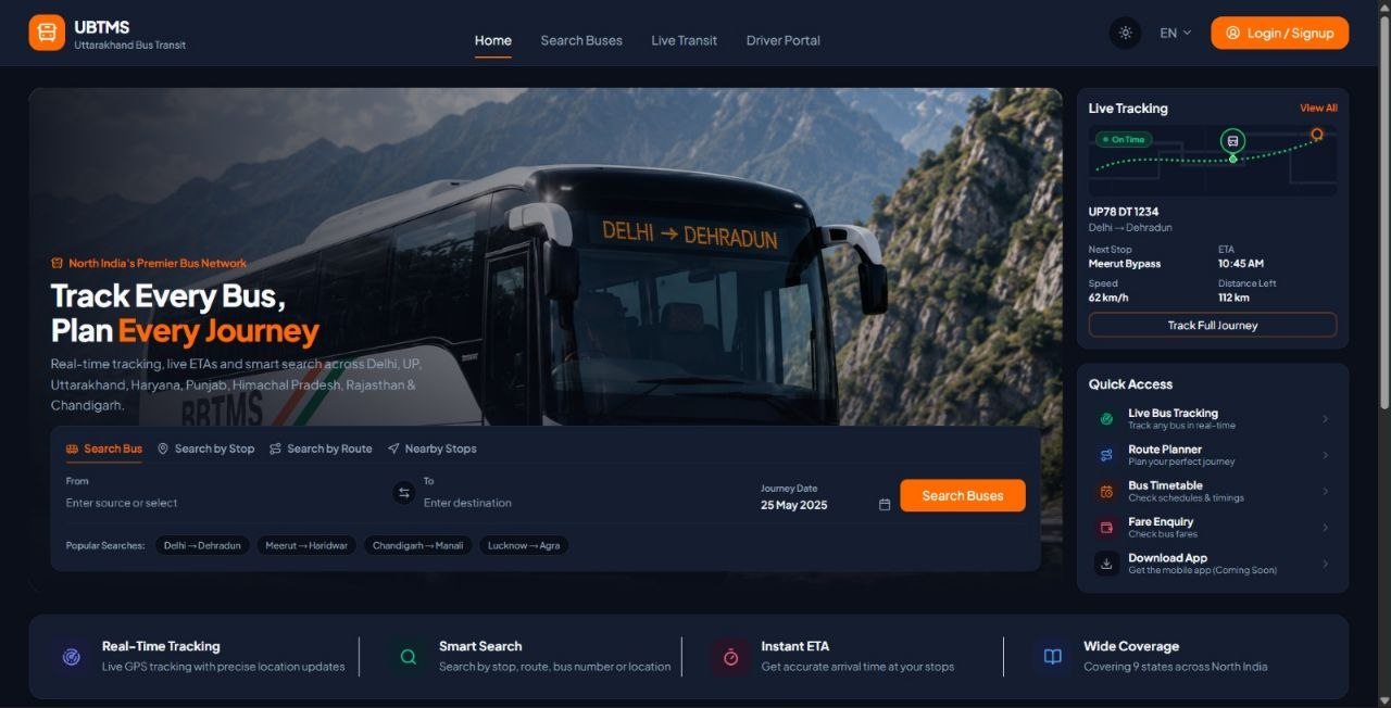 UBTMS — Uttarakhand Bus Transit Management System